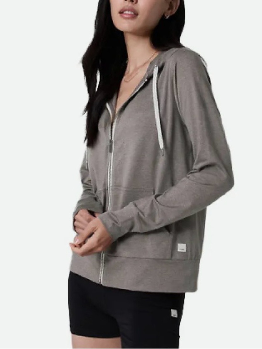 Women’s Vuori Halo Performance Mushroom Taupe Heather Zip Hoodie Jacket M - Picture 8 of 8